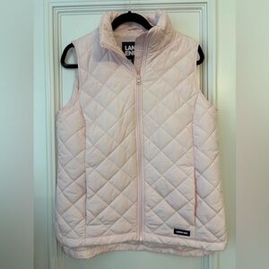 Lands End Pink quilted puffer vest